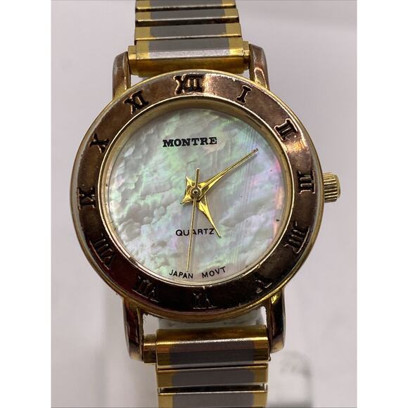 Unbranded Accessories - Vintage Montre Mop Dial Stretch Watch Works New Battery